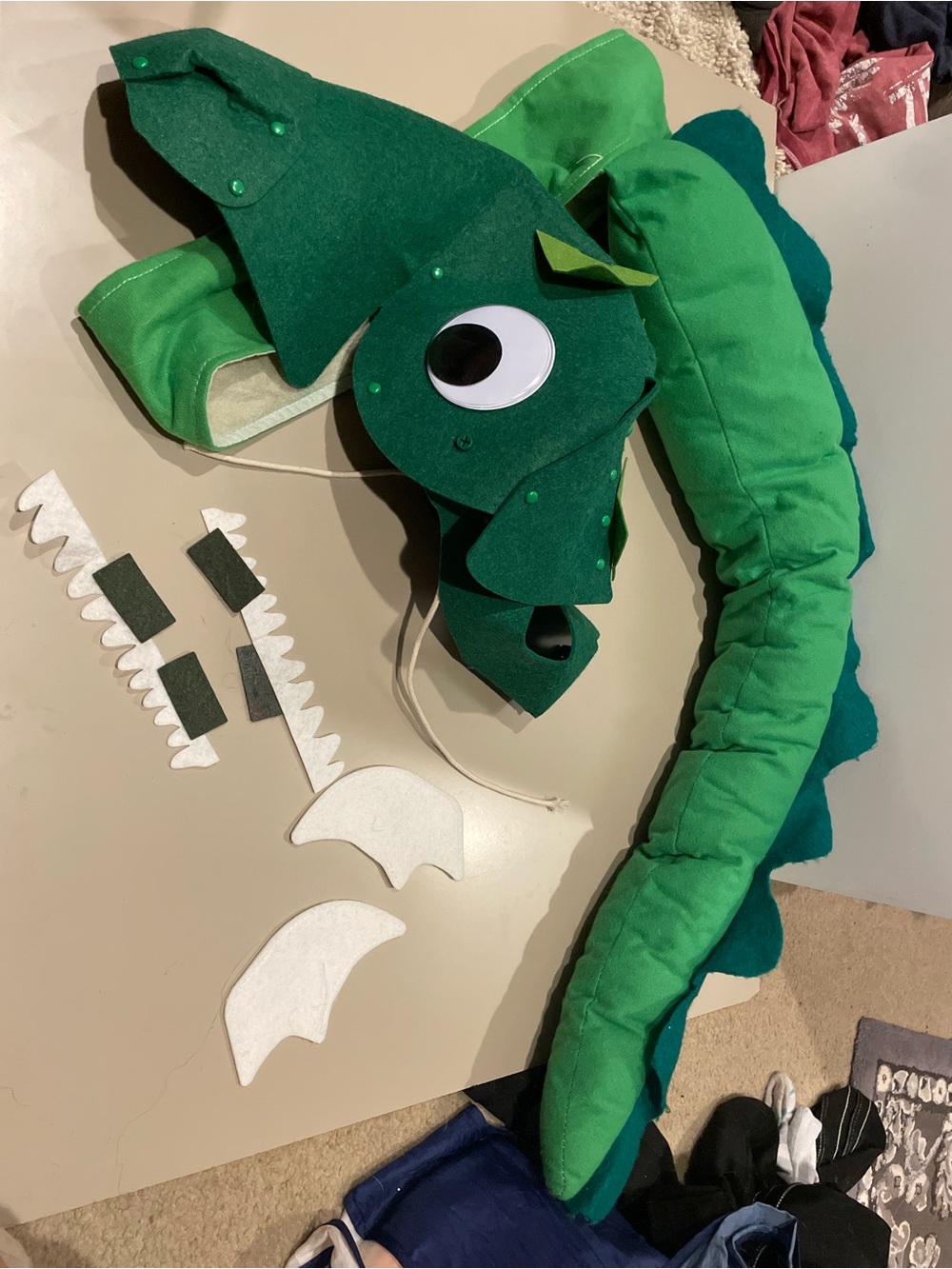 Green Dragon Kids Costume with Hood and Tail